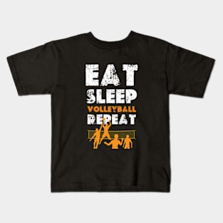 eat sleep volleyball repeat Kids T-Shirt